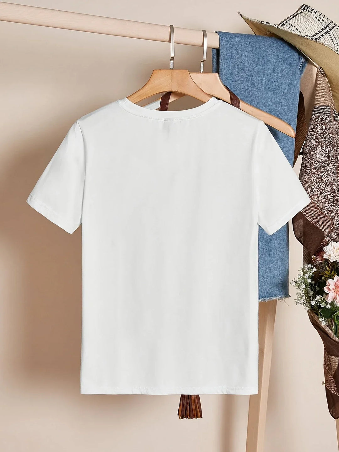 Larson - T-shirt casual à manches courtes avec motif en forme de cœur