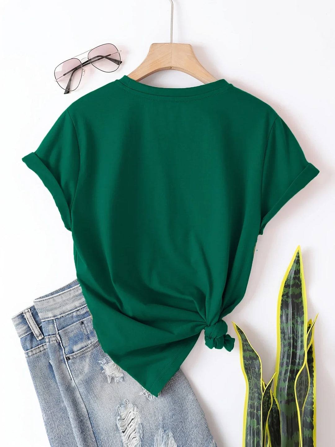 Larson - T-shirt casual à manches courtes avec motif en forme de cœur