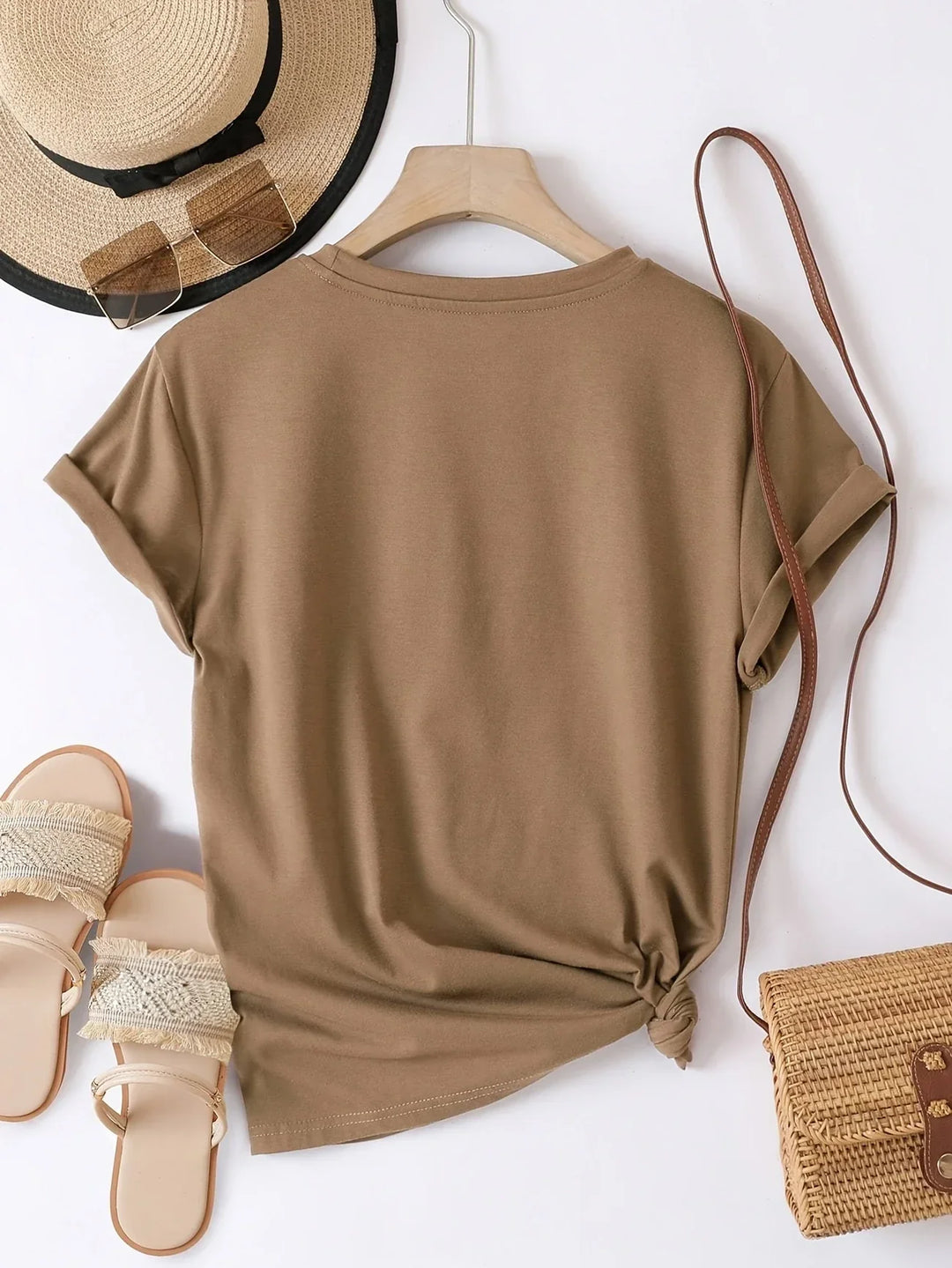 Larson - T-shirt casual à manches courtes avec motif en forme de cœur