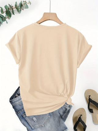 Larson - T-shirt casual à manches courtes avec motif en forme de cœur